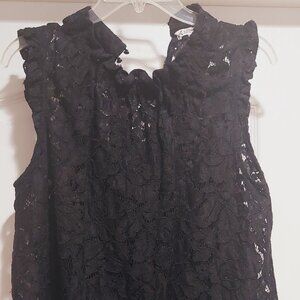 Nanette Lepore Black Lace Top Sz L